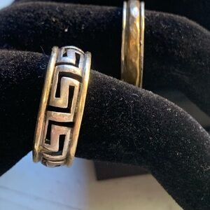 Elegant 925 Silver & Gold Geometric Ring Set